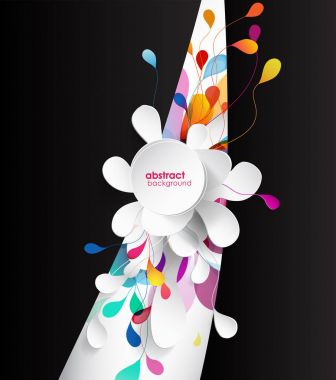 Soyut renkli arka plan ile çiçek yaprakları - dikey versio