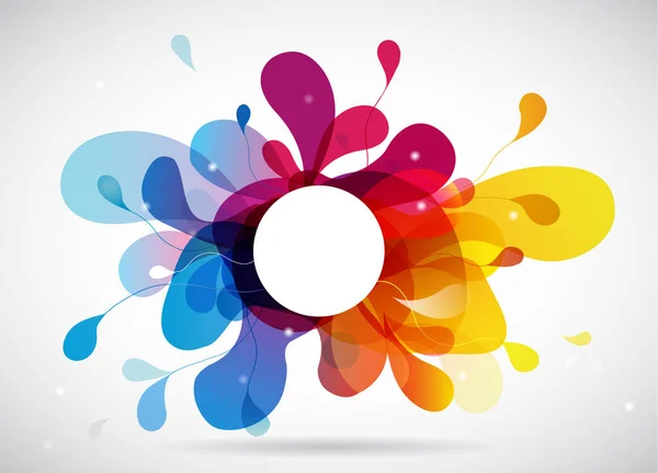 Fond de fleur de couleur abstraite avec des cercles et coup de pinceau — Image vectorielle