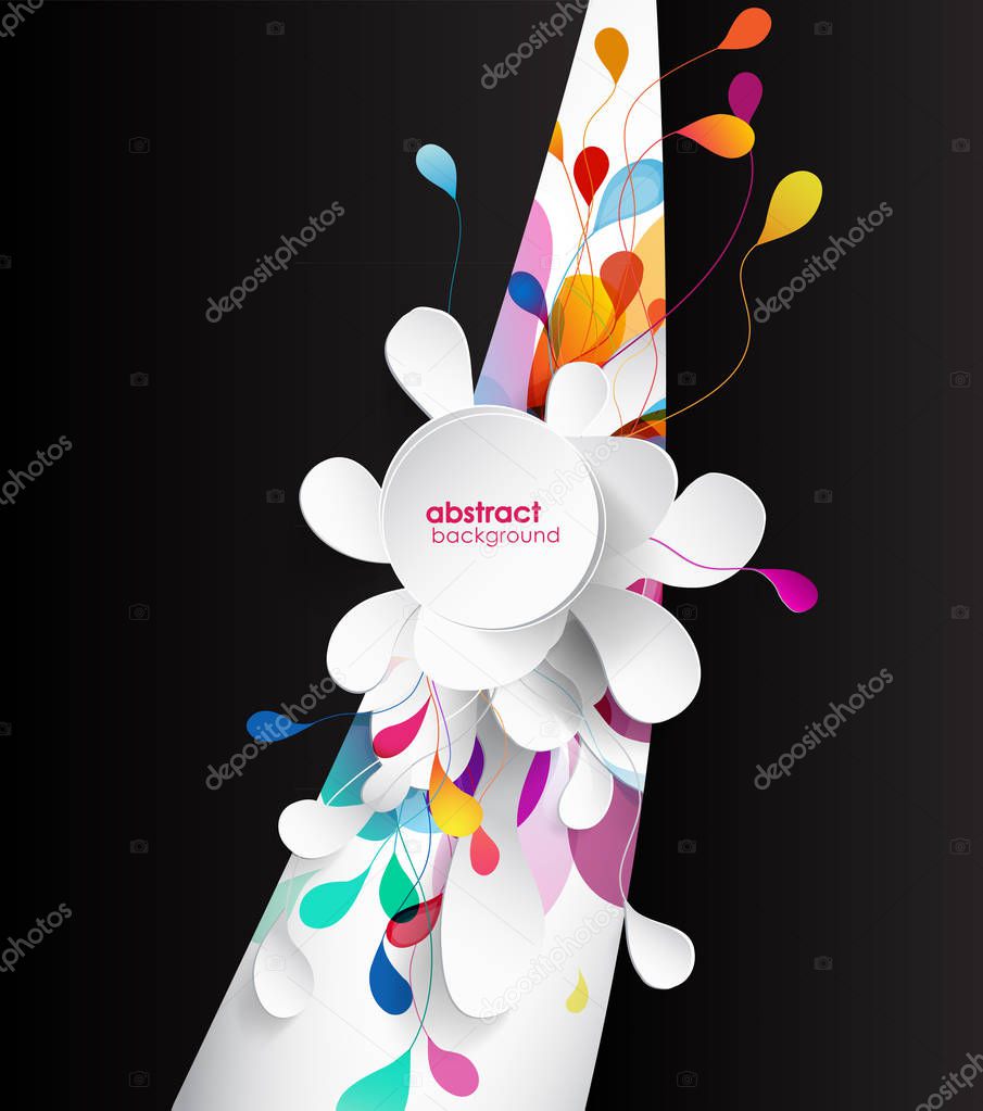 Abstract colored background with flower petals - vertical versio