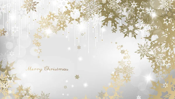Weihnachten Hintergrund mit Schneeflocken und einfache frohe Weihnachten — Stockvektor