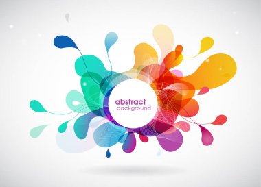 Soyut renkli arka plan ile farklı şekiller.