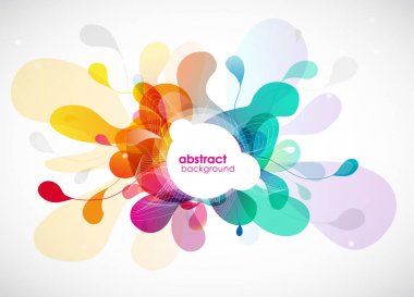 Soyut renkli arka plan ile farklı şekiller.