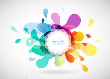 Soyut renkli arka plan ile farklı şekiller.