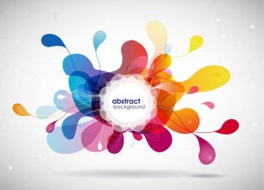 Soyut renkli arka plan ile farklı şekiller.