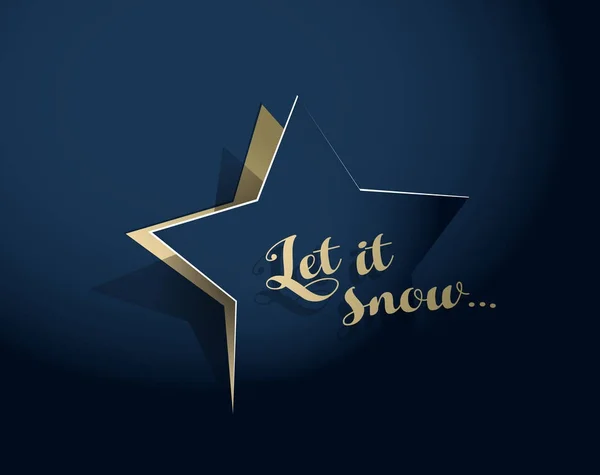 Abstrakt bakgrund med julstjärna och låt det snö text - g — Stock vektor