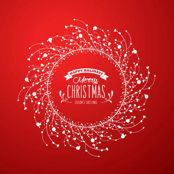 Kerstmis achtergrond met eenvoudige Merry Christmas tekst op rode bac — Stockvector