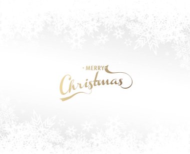 Noel ışık arka plan beyaz kar taneleri ve altın Merr'e