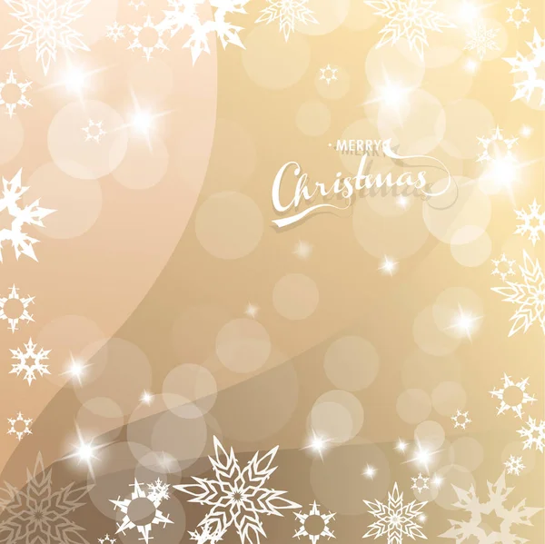 Jul ljus bakgrund med vita snöflingor — Stock vektor