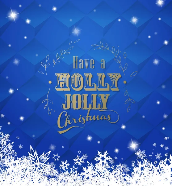 'Have a Holly jolly Christmas'з великою кількістю сніжинок на синьому b — стоковий вектор