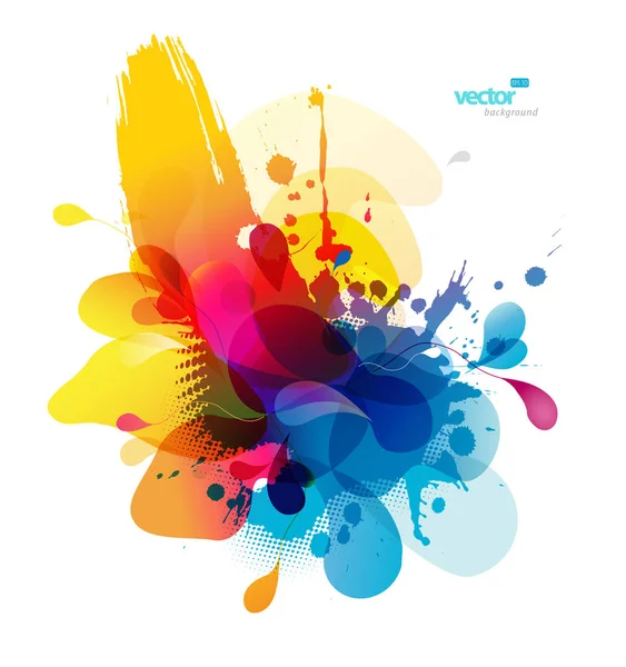 Fond de fleur de couleur abstraite avec des cercles et coup de pinceau — Image vectorielle