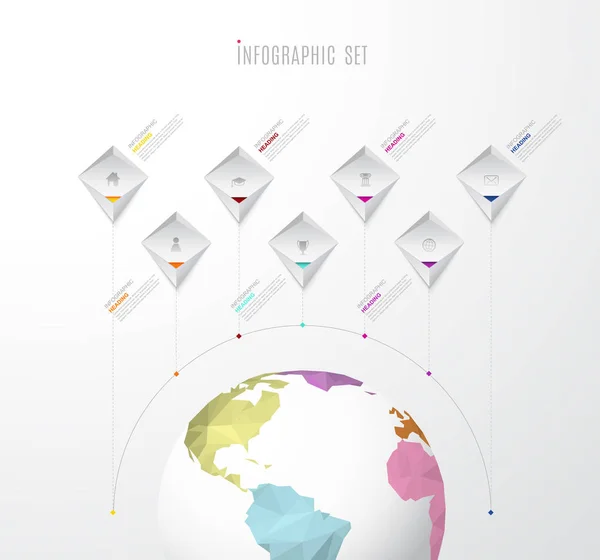 Modello vettoriale della linea temporale delle tappe di avvio dell'infografica . — Vettoriale Stock