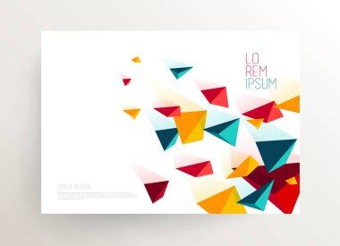 Kitap kapak tasarımı şablonu soyut poligonal nesnelerle.