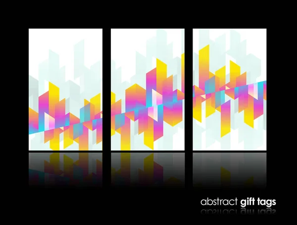 Set of 3 banner design templates with abstract polygonal objects — Stock Vector
