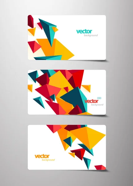 Conjunto de 3 modelos de design de banner com objetos poligonais abstratos —  Vetores de Stock