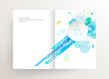 Kitap kapak tasarımı şablonu ile soyut renkli şekiller.