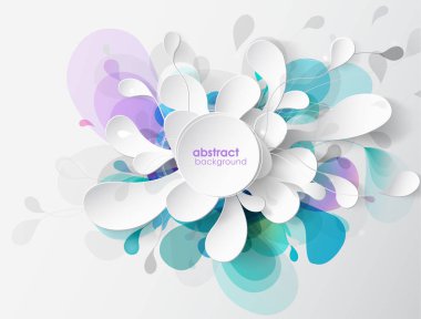 Daireler ve fırça darbesi ile soyut renkli çiçek arka plan