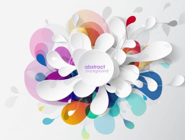 Daireler ve fırça darbesi ile soyut renkli çiçek arka plan