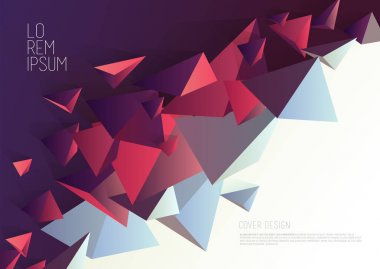 Kitap kapak tasarımı şablonu soyut poligonal nesnelerle.