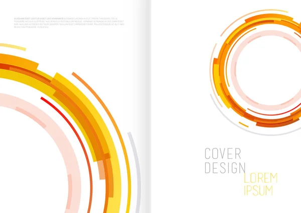Plantilla de diseño de portada de libro con objetos poligonales abstractos . — Vector de stock