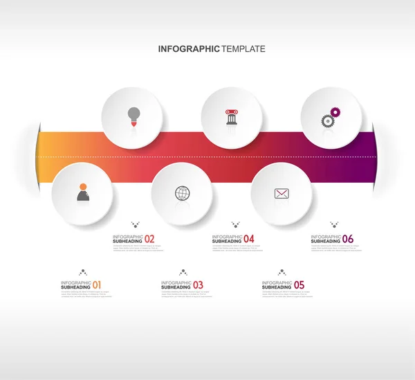 Sjabloon voor abstract infographic met cirkels en stappen voor uw ow — Stockvector