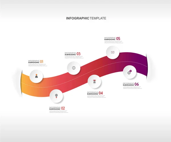 Abstrakta infographic mall med cirklar och stegen för ditt öde — Stock vektor
