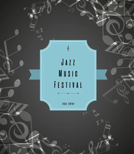 Modèle abstrait d'affiche publicitaire de festival de musique de jazz avec mu — Image vectorielle