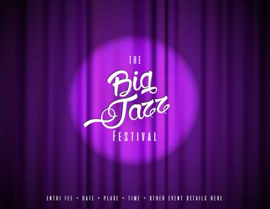 Soyut caz müzik festivali reklam poster şablonu inci ile
