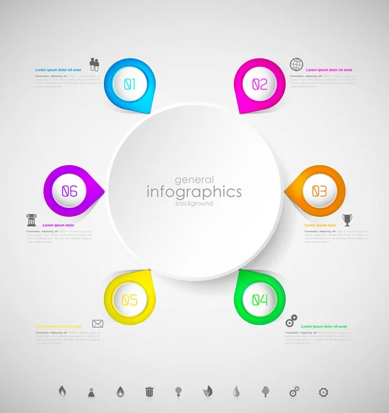 Modello Infografico Astratto Con Bolle Passi Proprio Testo — Vettoriale Stock