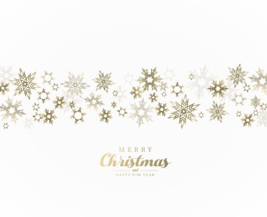 Mutlu Noel vektör illüstrasyonları ve Whit üzerinde kar taneleri