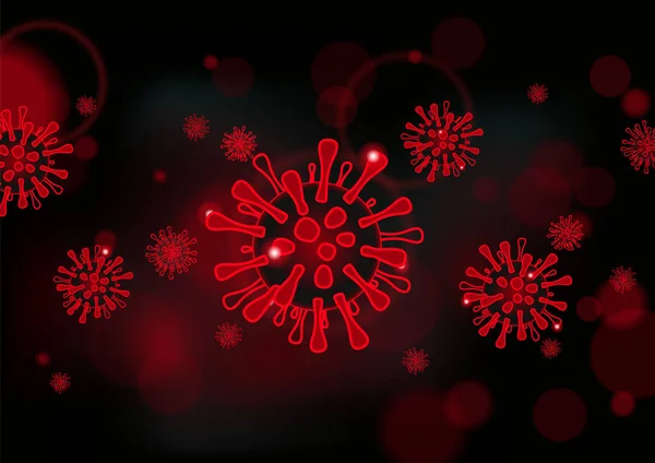 Illustration Vectorielle Virus Covid Corona Microscopique — Image vectorielle