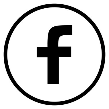 Modern siyah daire Facebook simgesi