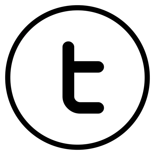Moderne schwarze Kreis Twitter-Ikone — Stockvektor