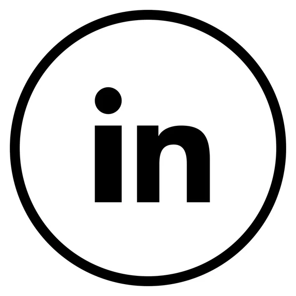 Moderner schwarzer Kreis linkedin Symbol — Stockvektor