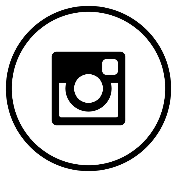 Círculo preto original Instagram Icon — Vetor de Stock