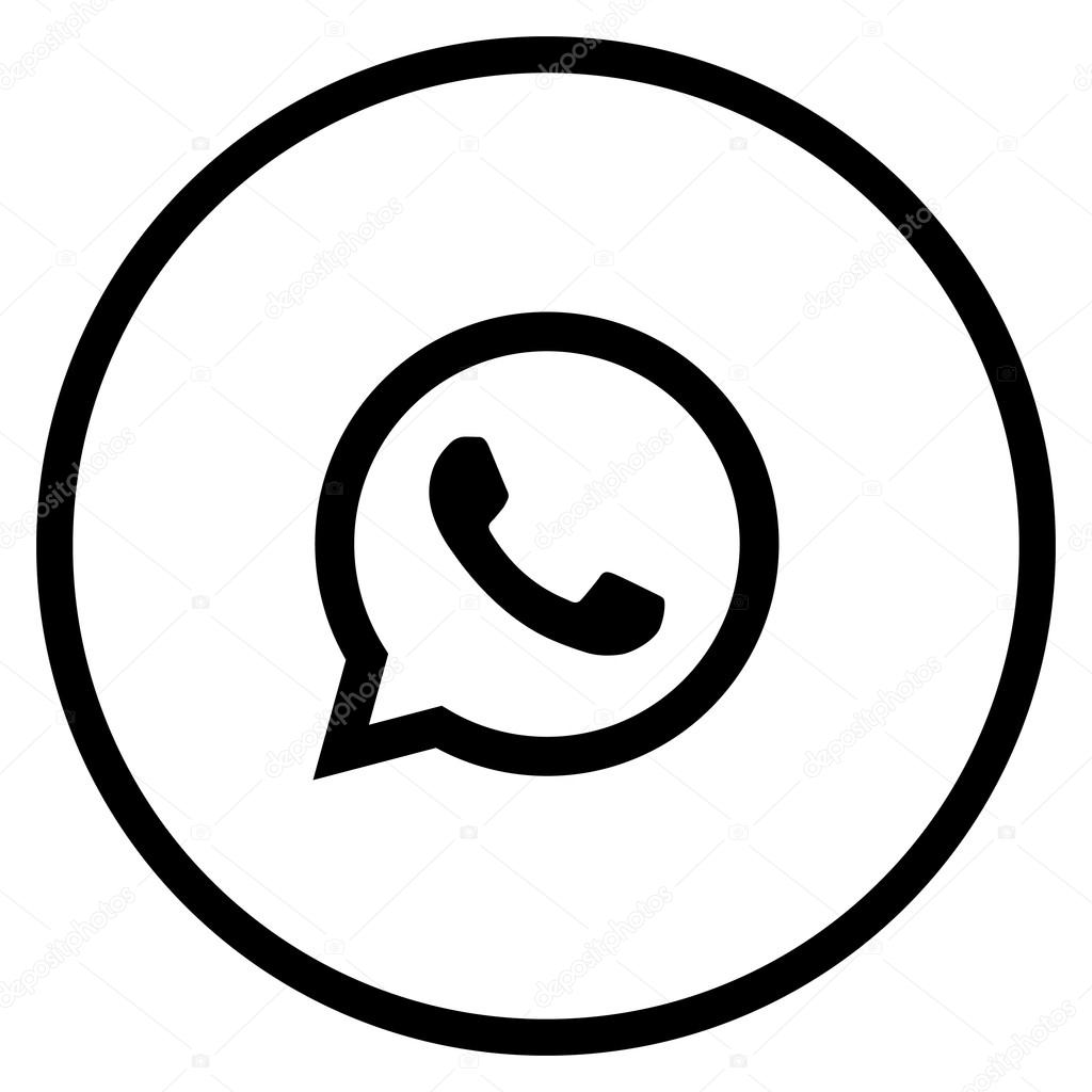 whatsapp logo black and white