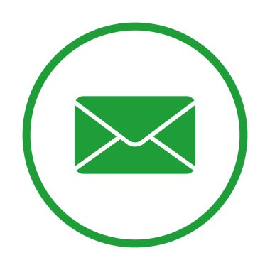 Modern yeşil e-posta web simgesi yeşil daire