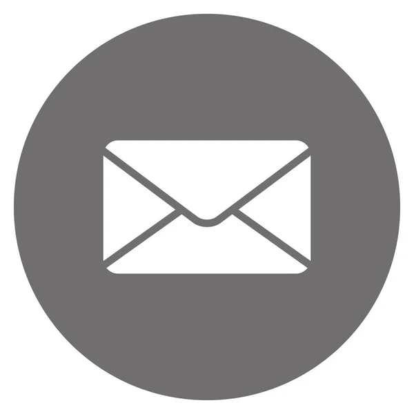 Moderno gris y blanco Email Web redonda Icono — Archivo Imágenes Vectoriales