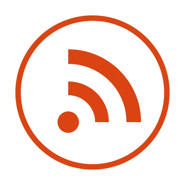 Original rss web icon im orangefarbenen Kreis — Stockvektor