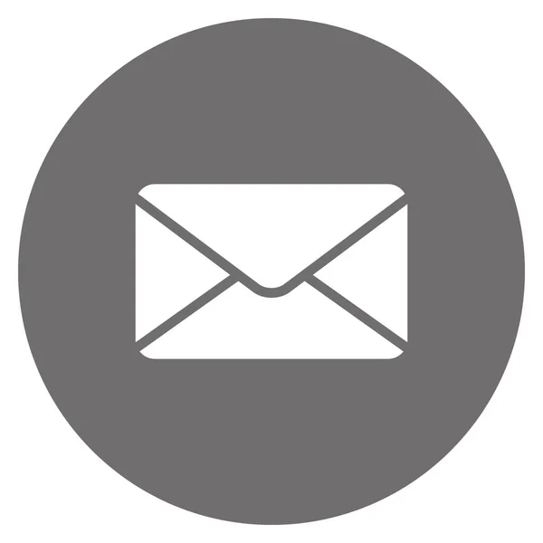 Icône web ronde Email gris et blanc moderne Vecteur En Vente