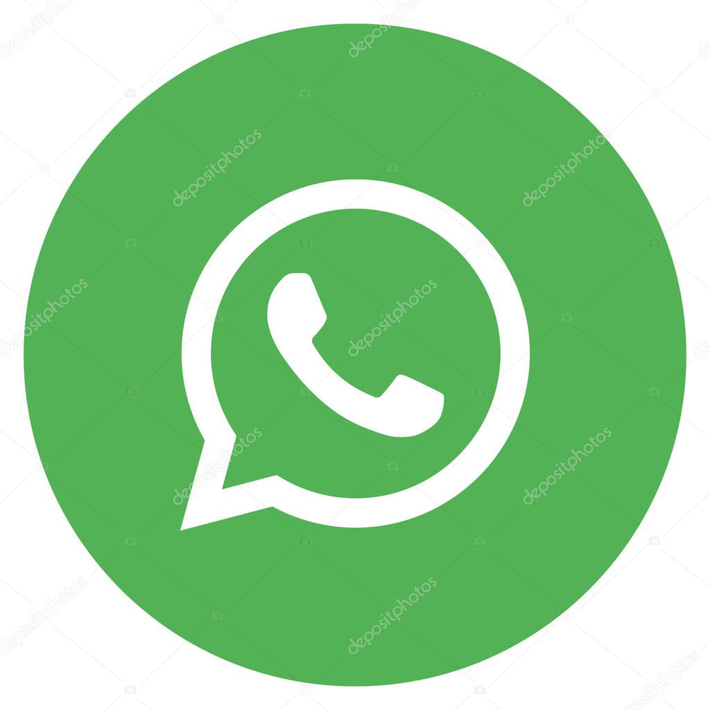Originele groene ronde Whatsapp Web Icon — Stockvector ...