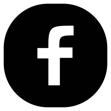 Orijinal yuvarlak kare siyah Facebook Web simgesi