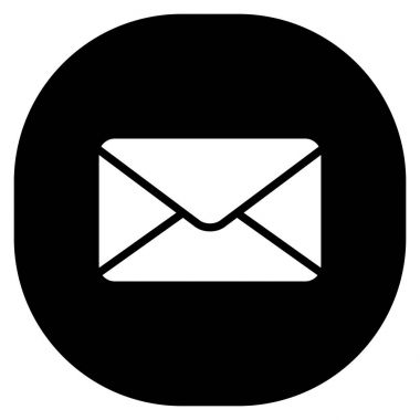 Modern siyah e-posta web simgesi