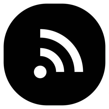 Siyah yuvarlak-kare orijinal Rss Web simgesi