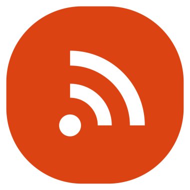 Orijinal Rss Web simgesi turuncu yuvarlak-kare