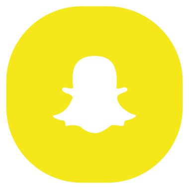 Orijinal sarı yuvarlak kare Snapchat Web simgesi