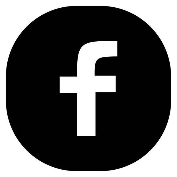 Original runda fyrkantig svart Facebook Web-ikonen — Stock vektor