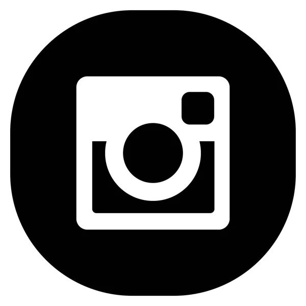オリジナル ブラック ラウンド スクエア web instagram のアイコン — ストックベクタ