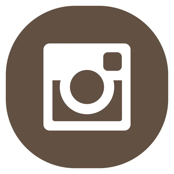 オリジナル ブラウン ラウンド スクエア web instagram のアイコン — ストックベクタ