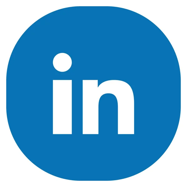 Modern blå runda-Square Linkedin ikon — Stock vektor