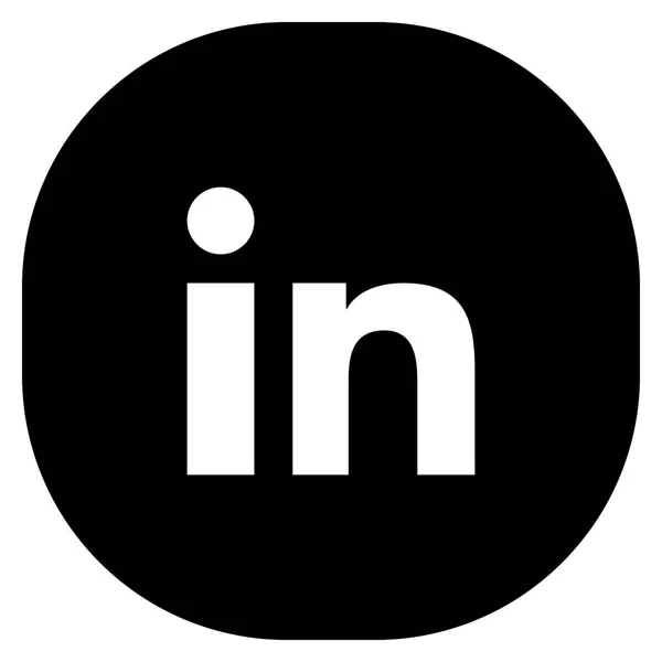 Modern svart runda-Square Linkedin ikon — Stock vektor